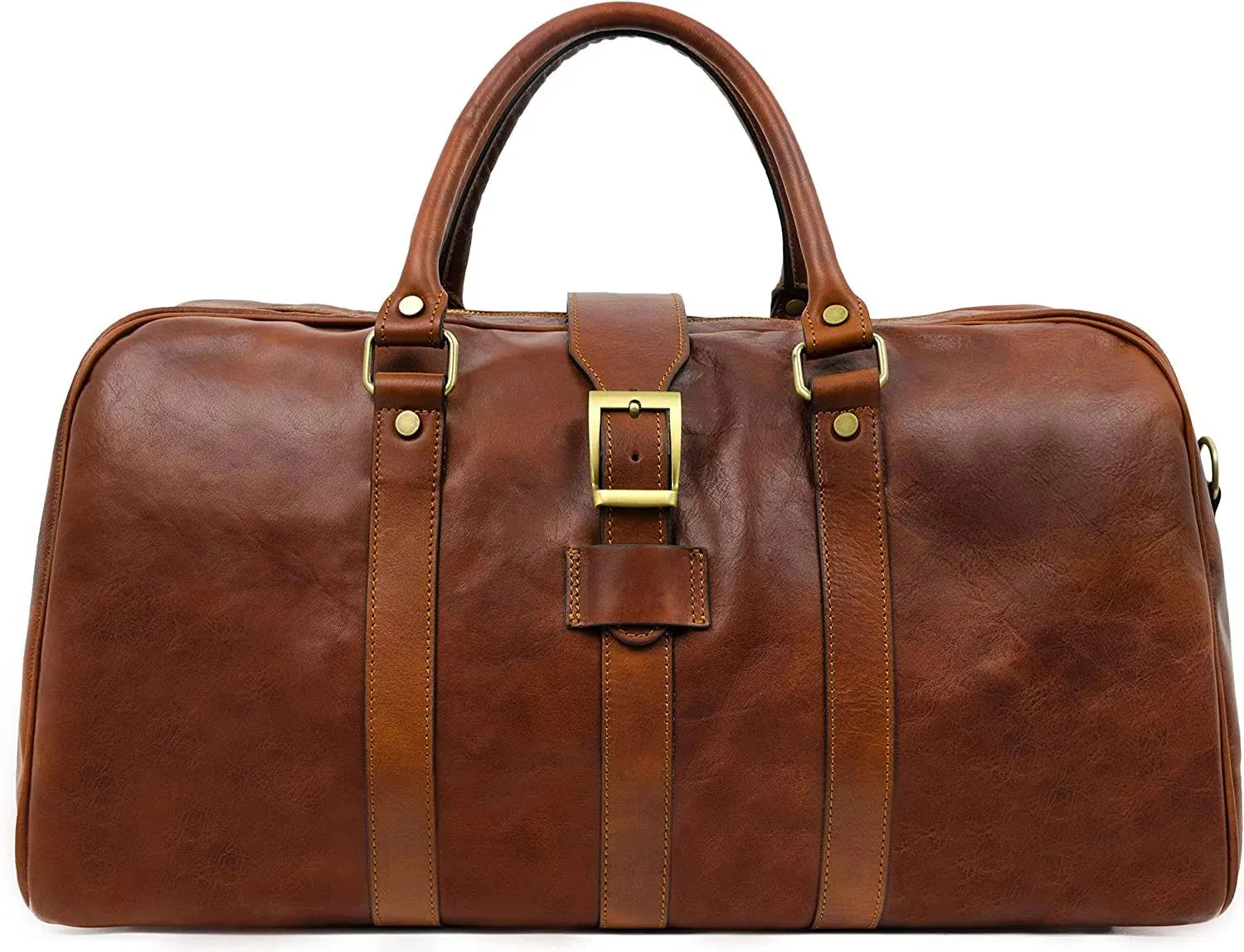 COGNAC BROWN MATTE LEATHER DUFFEL BAG – TENDER IS THE NIGHT by Time Resistance