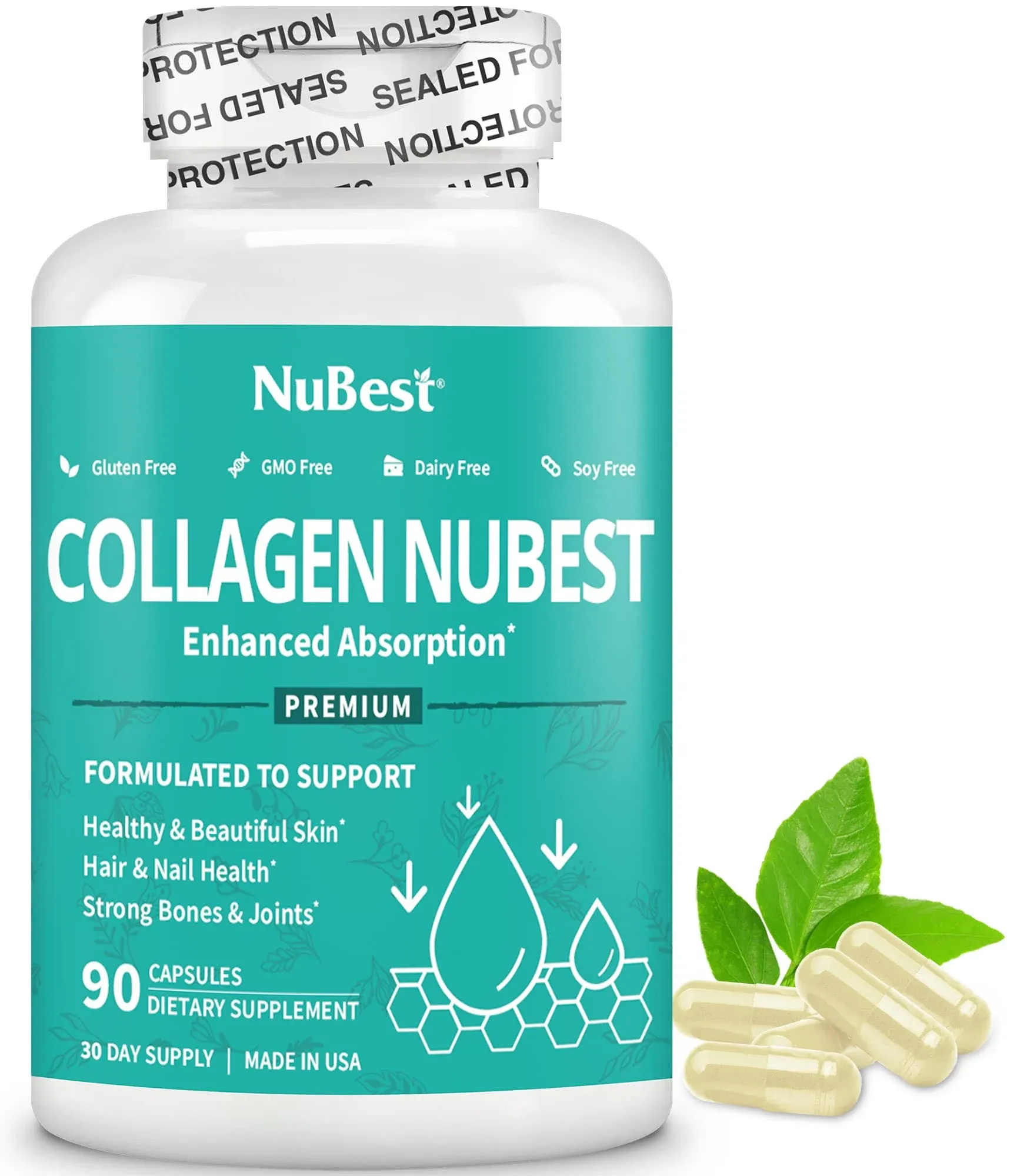 Premium Collagen Nubest, Enhanced Absorption, 1500 mg Collagen, 90 Caps, Ex 5/25