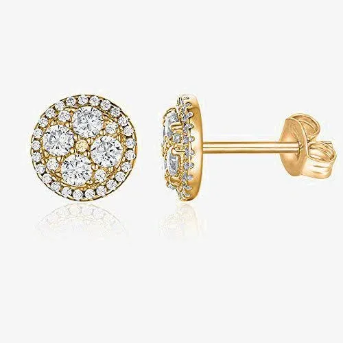 Cz Studs Earrings For Men Women Gold Plated Elegant Cubic Zirconia Earrings Dainty Rhinestone Earring Jewelry