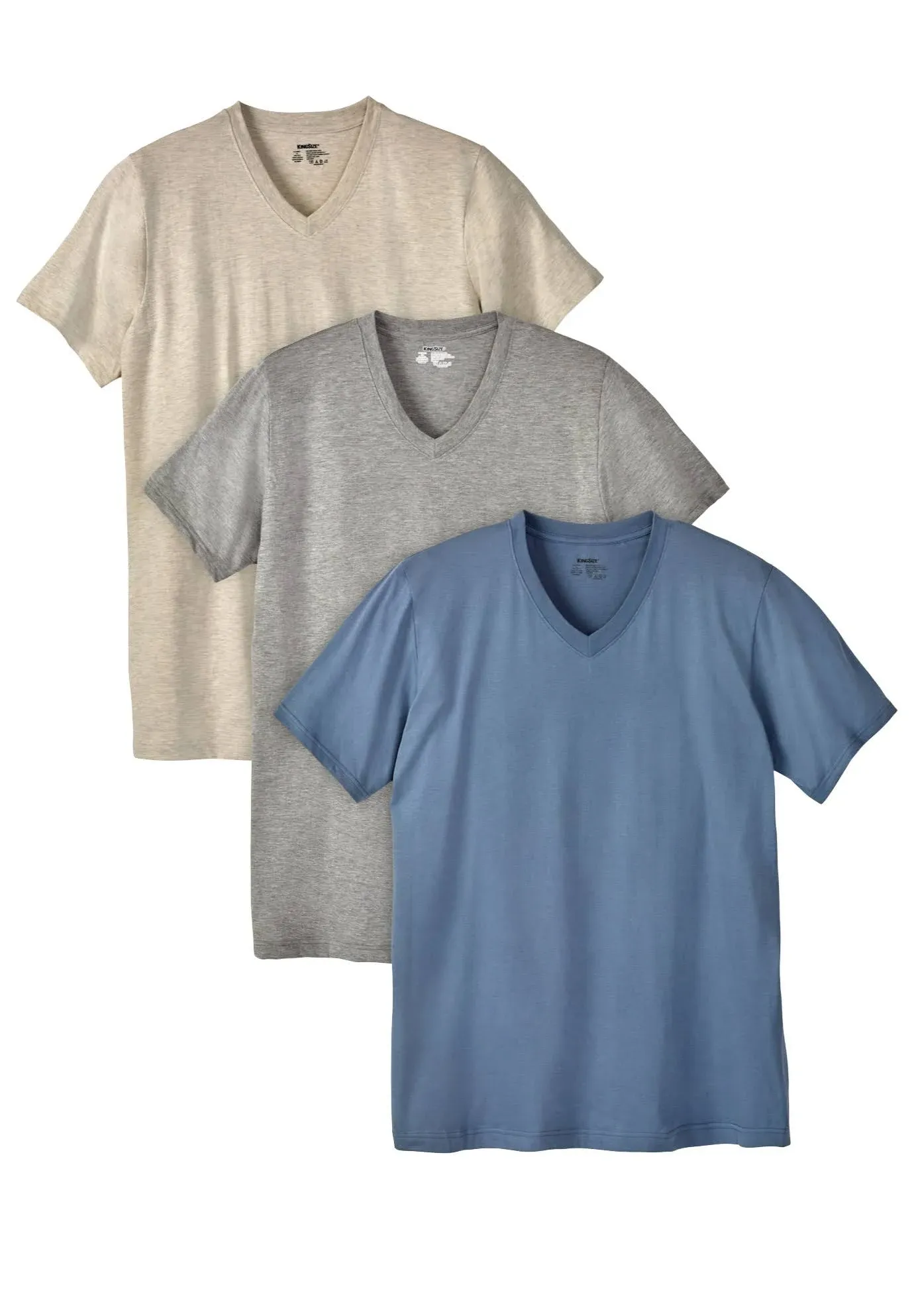 KingSize Men's Big & Tall Cotton V-Neck Undershirt 3-Pack