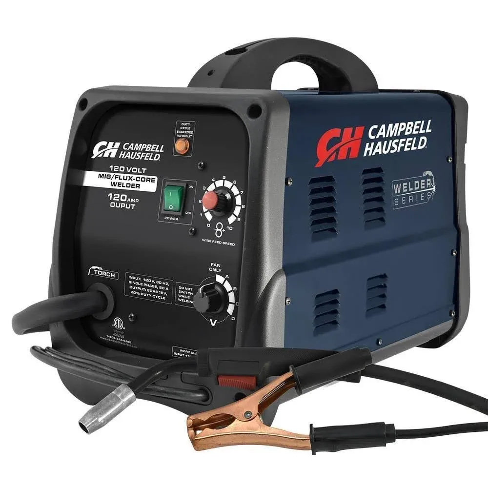 Campbell Hausfeld DW313000 MIG/Flux Core Welder 120 Amp Output Wire Feed with ...