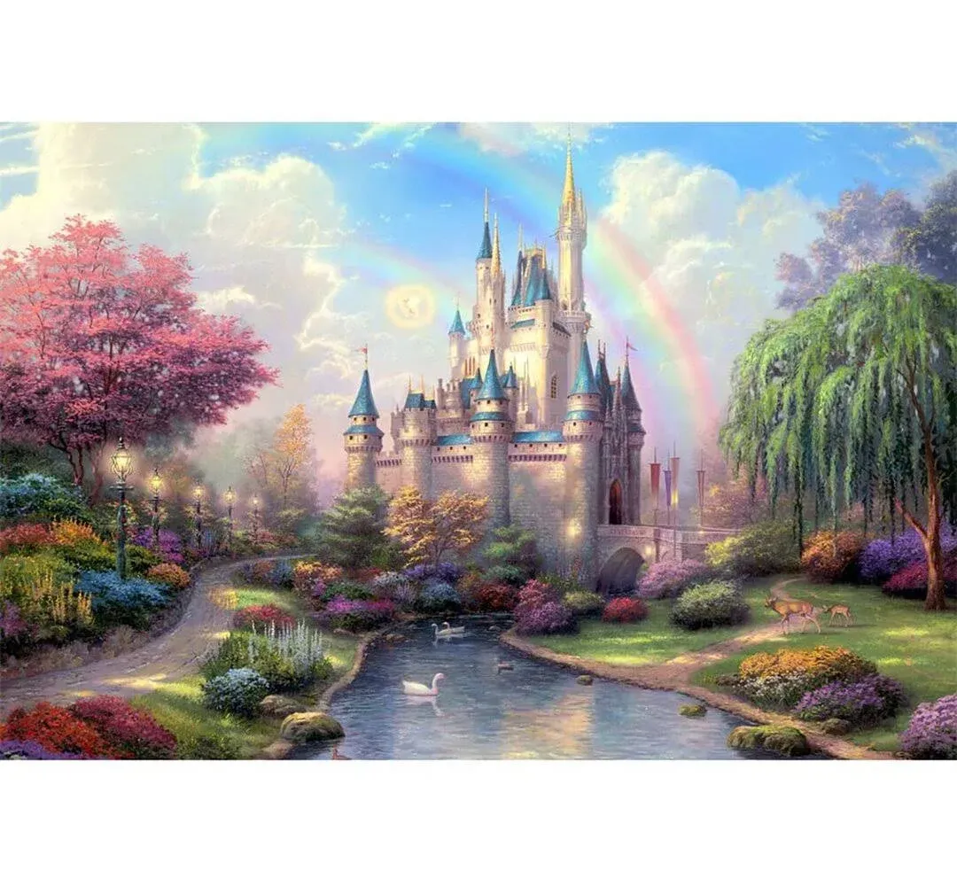 IDEA4WALL Wall Murals for Bedroom Dream Castle Large Removable Wallpaper Peel and Stick Wall Stickers - 66x96 inches