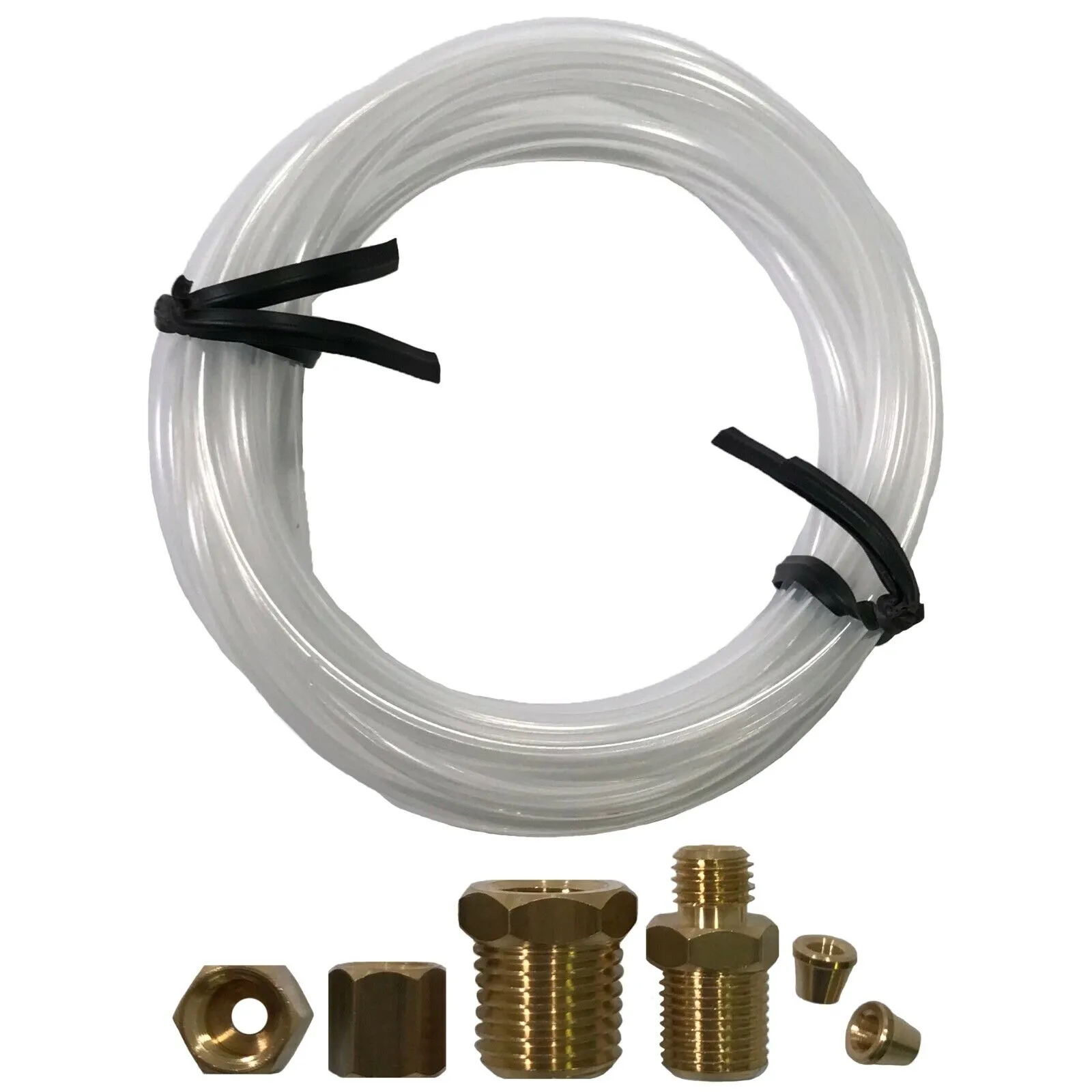 Mechanical Oil Pressure Gauge 72&#034; Inch Nylon Line Tubing Install Kit w/ Fittings