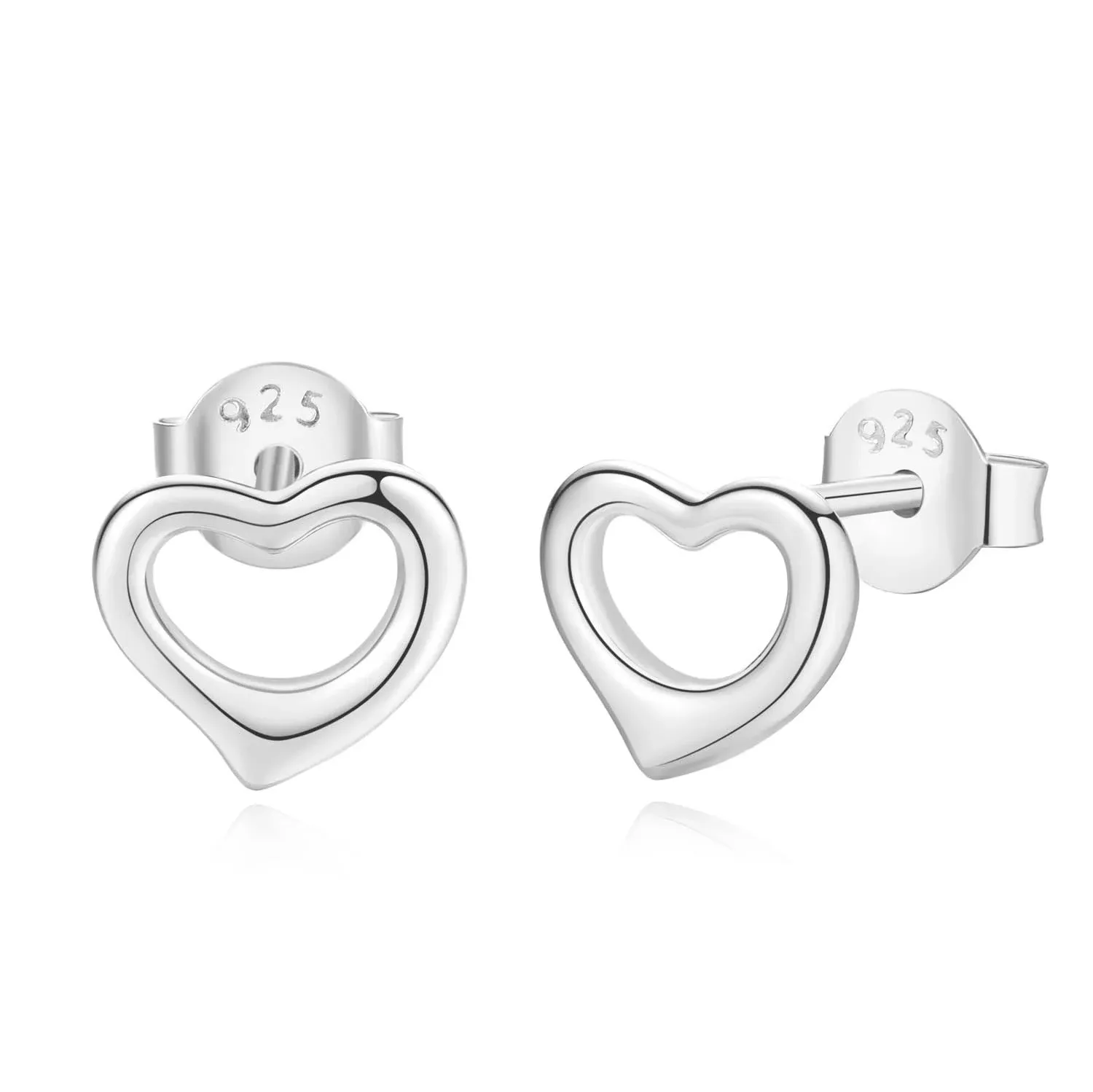 Lavishe 14K Gold Plated Sterling Silver Open Heart Stud Earrings for Women