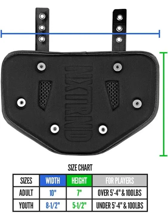 Nxtrnd Football Back Plate, Professional Football Backplates for Shoulder Pads, for Adult & Youth