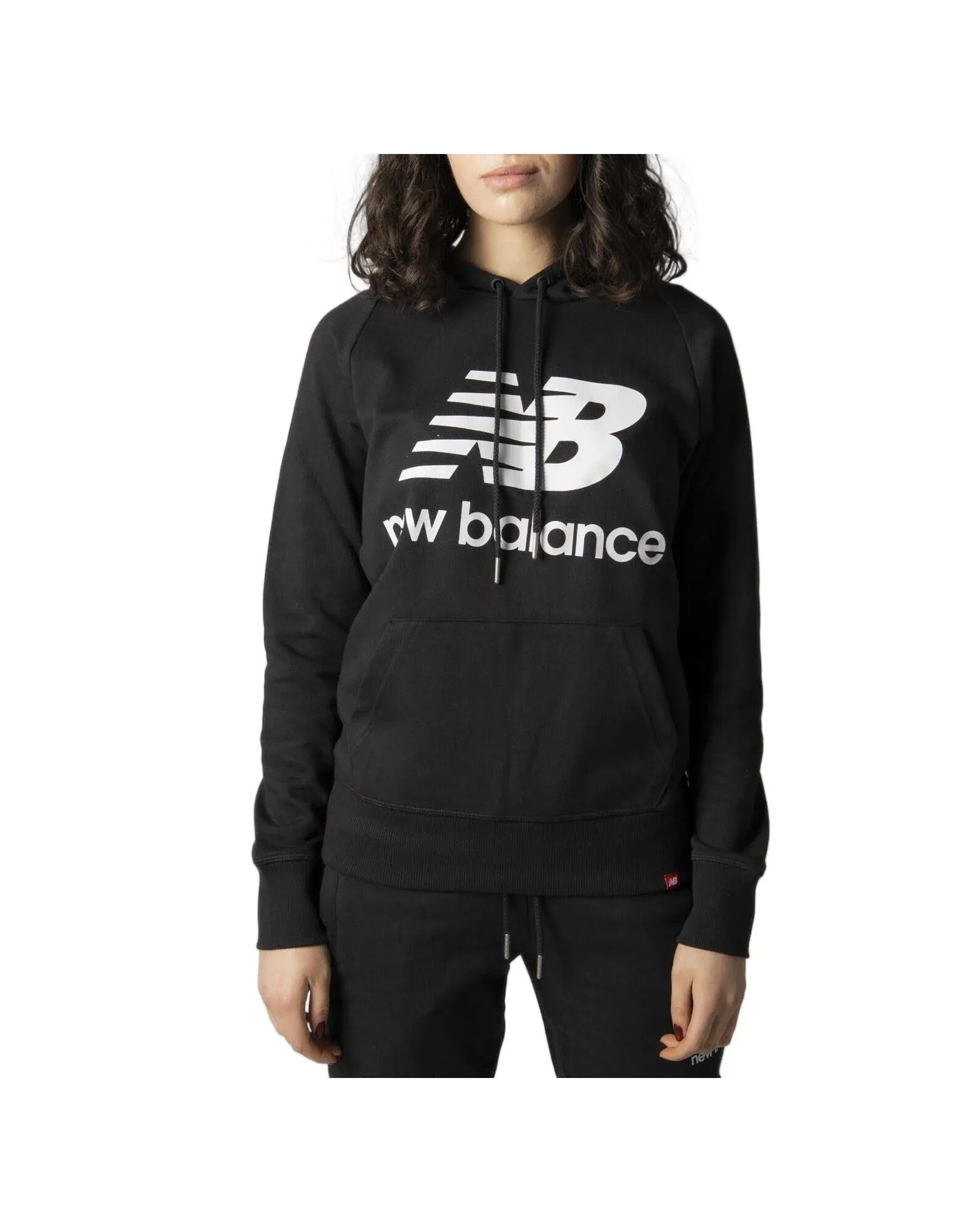 New Balance Essentials Logo Hoodie in Black