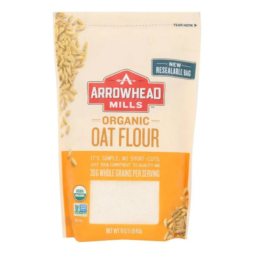 Arrowhead Mills Organic Oat Flour, 16 Ounce Bag (Pack of 6)