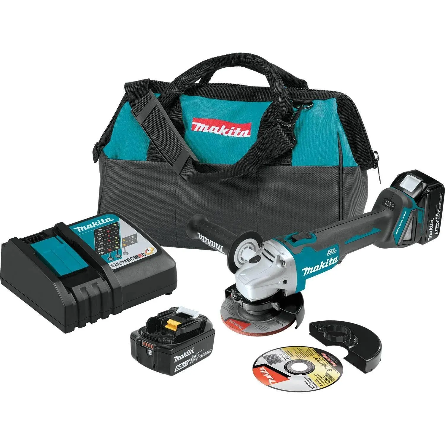 Makita XAG04T 18V LXT Lithium-Ion Brushless Cordless 4-1/2"/5" Cut-Off/Angle Grinder Kit