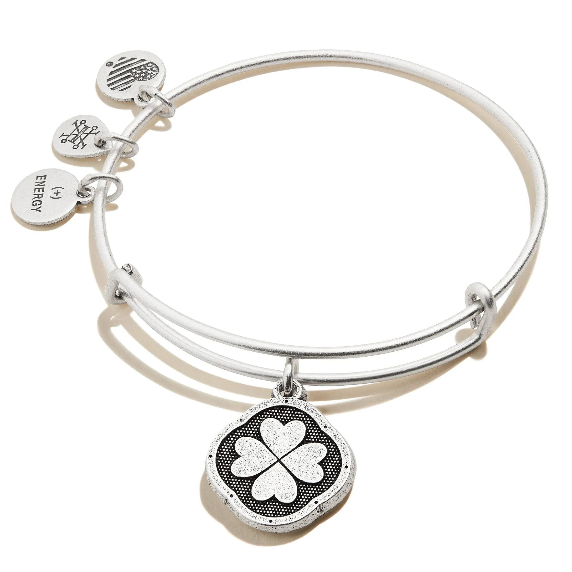 Alex and Ani Four Leaf Clover Gold Charm Bangle Bracelet