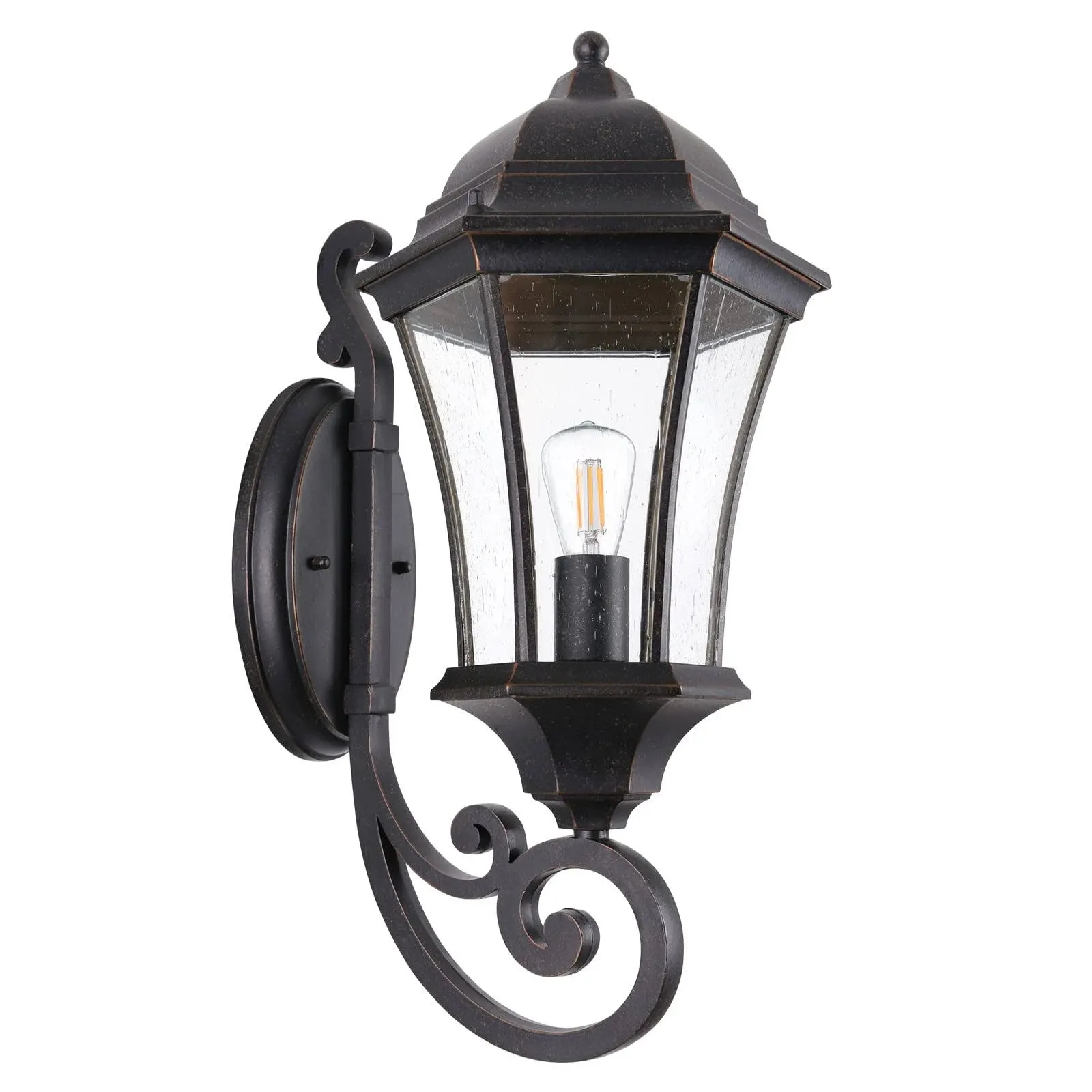 Outdoor Wall Light Fixture for Porch, 19 1/2&#034; High Antique Bronze Wall Lantern O