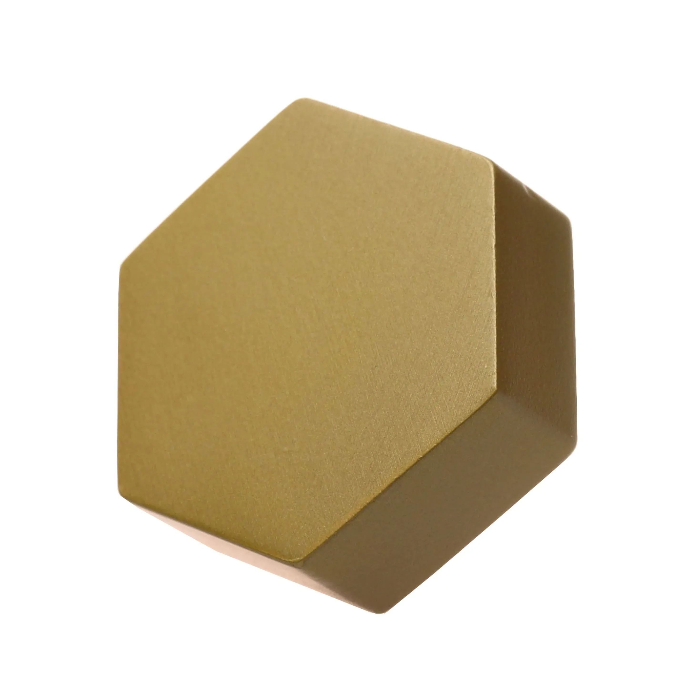 GlideRite 10-Pack 1-1/2 inch Solid Hexagon Cabinet Knob Satin Gold (Gold Finish)