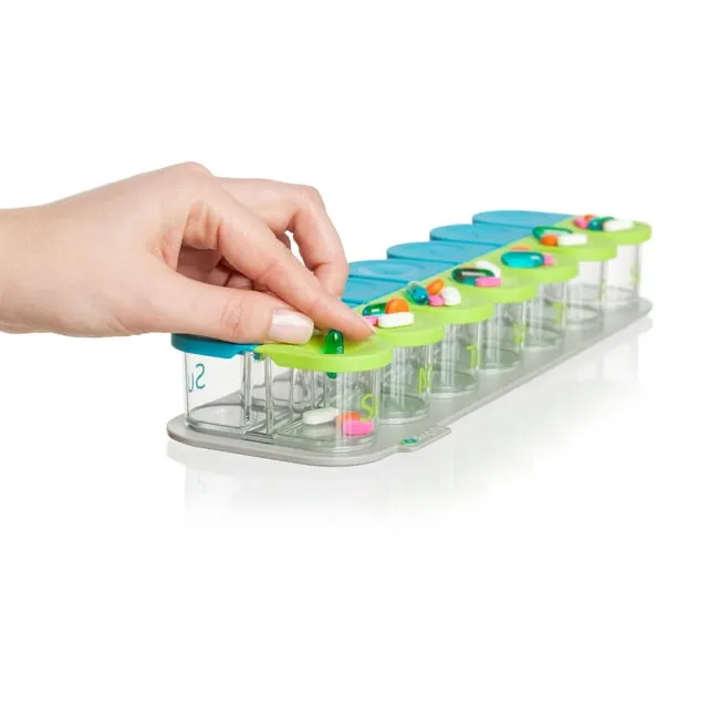 Sagely Smart Active Weekly Pill Organizer-Slee<wbr/>k AM/PM Twice a Day Pill Box 