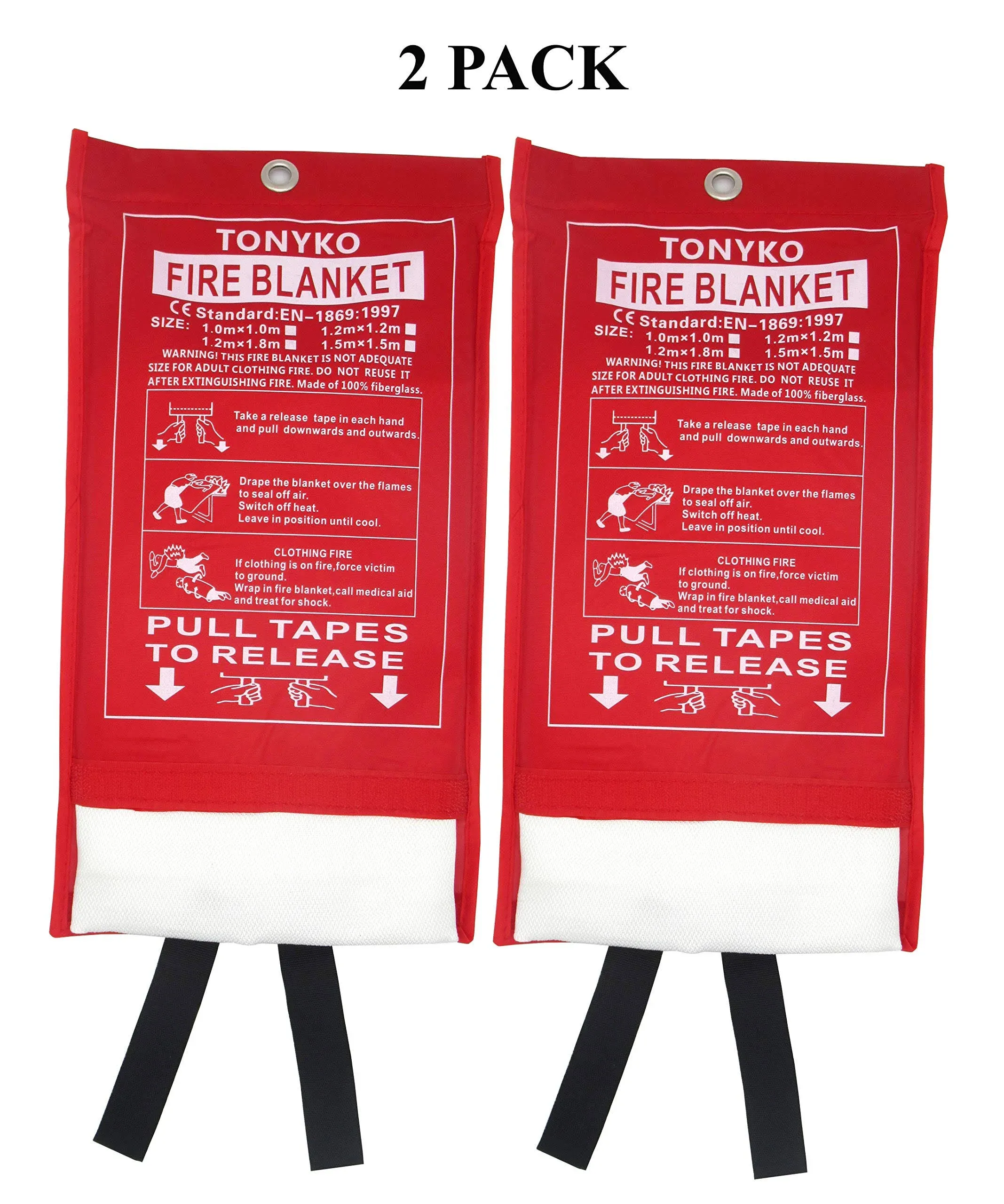  Emergency Fire Blankets, Flame Retardant Protection and Heat White(2pack)