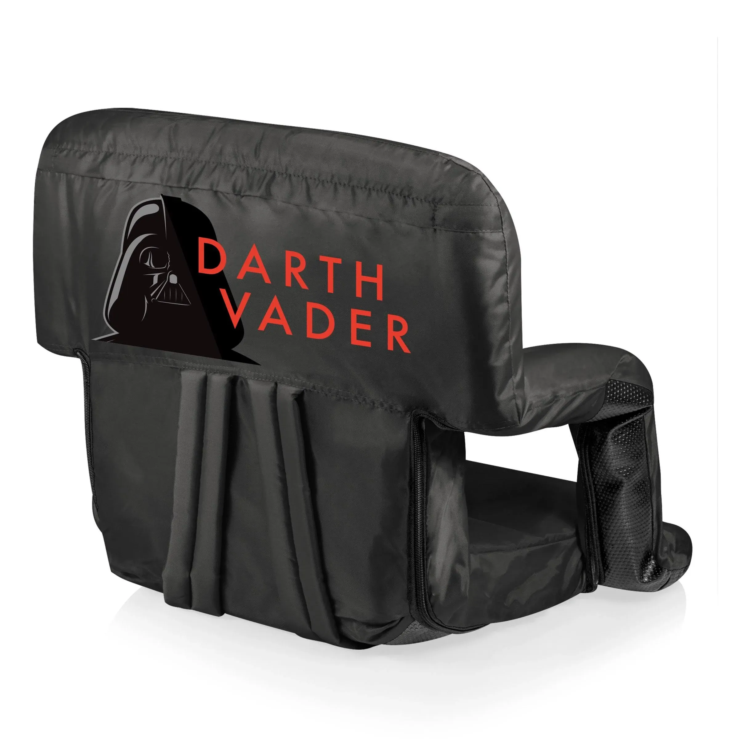 PICNIC TIME Star Wars Darth Vader Ventura Reclining Stadium Seat with Back Support, Bleacher Seat, Beach Floor Chair, (Black)