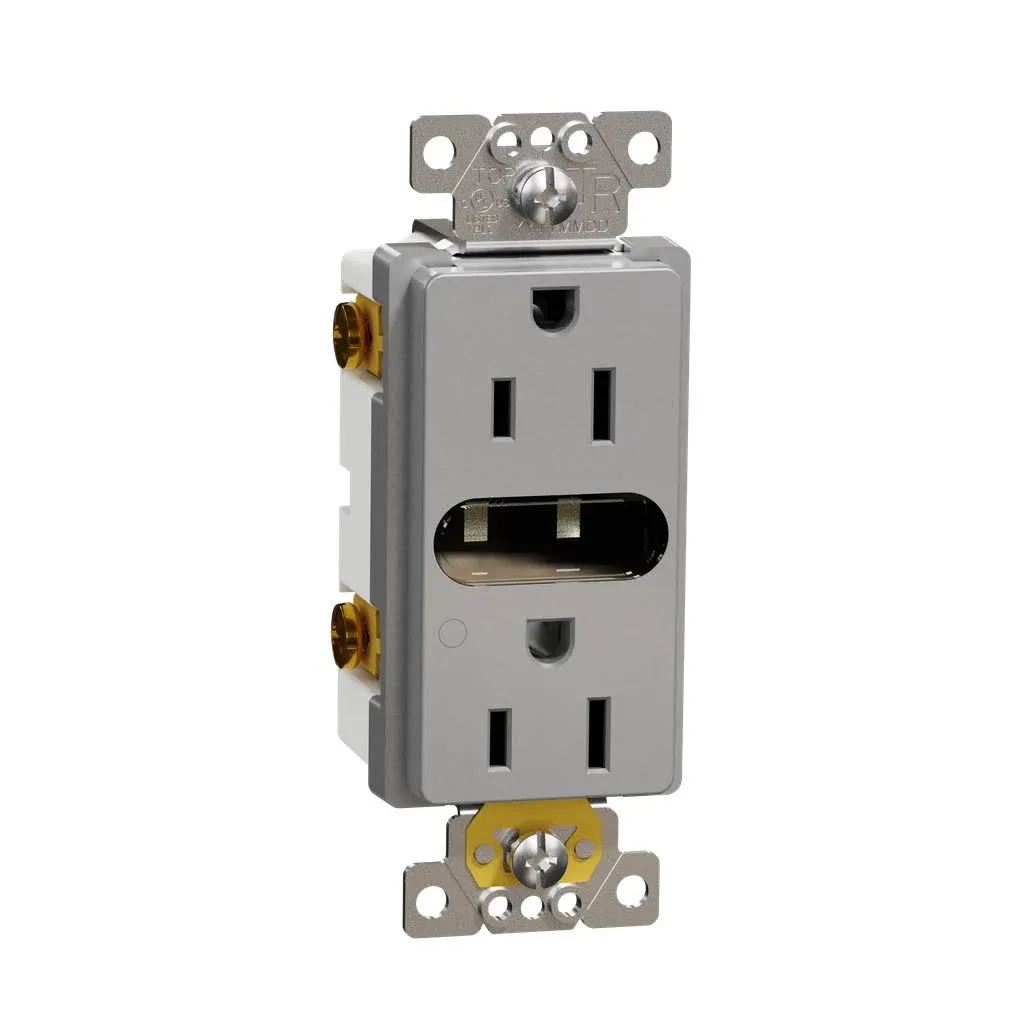 Square D x Series 15-Amp Tamper Resistant Residential Decorator Outlet with Night ...