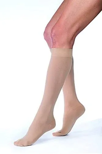 JOBST Relief 15-20mmHg Compression Stockings Knee High, Closed Toe, Beige, Large Full Calf