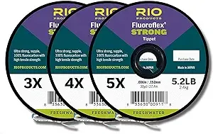 RIO Products Fly Fishing Tippet, Fluoroflex Strong Leader, 100% Fluorocarbon for Trout, 30YD Spool