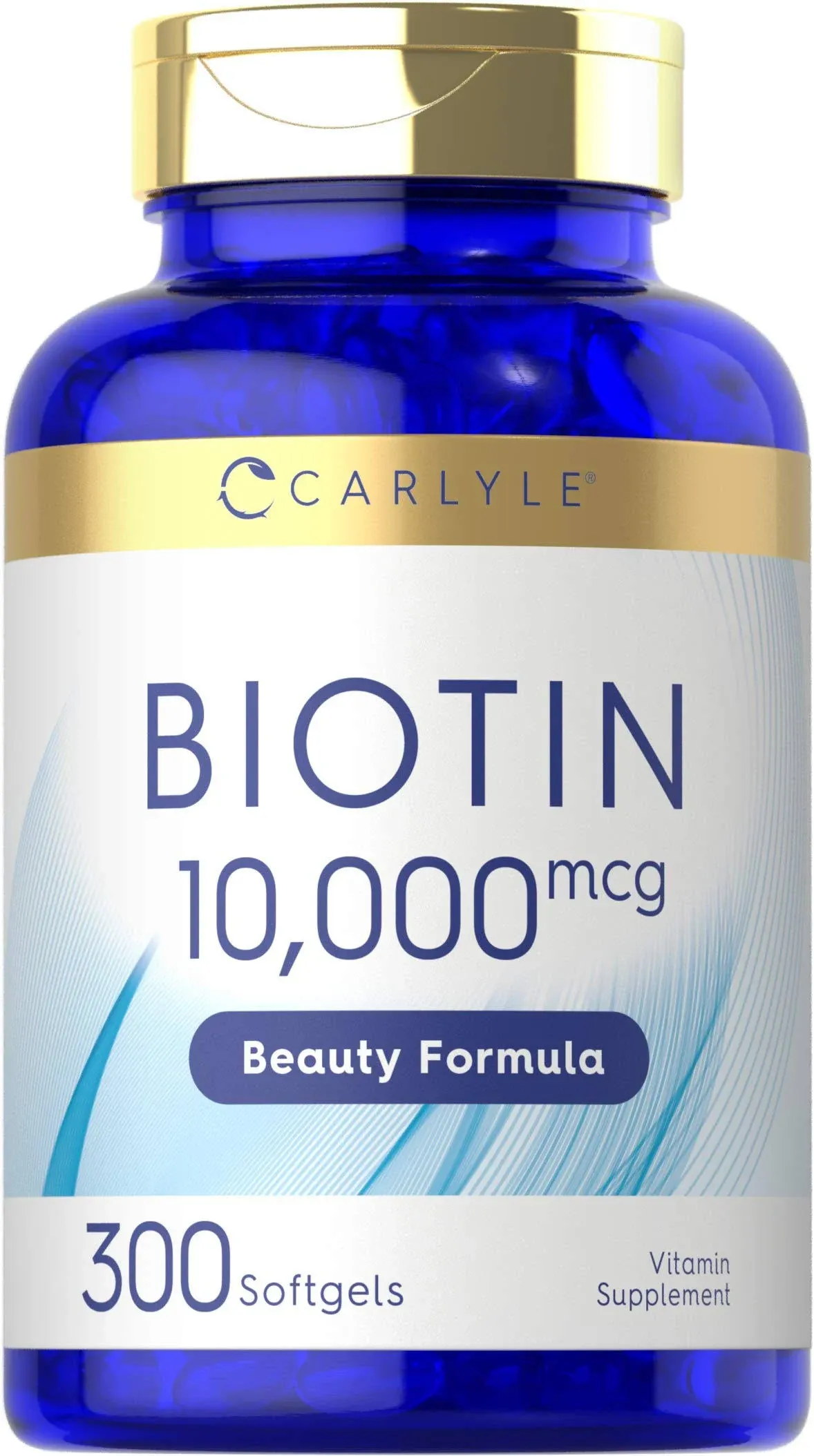 Biotin 10000mcg | 300 Softgels | Max Strength Supplement | by Carlyle