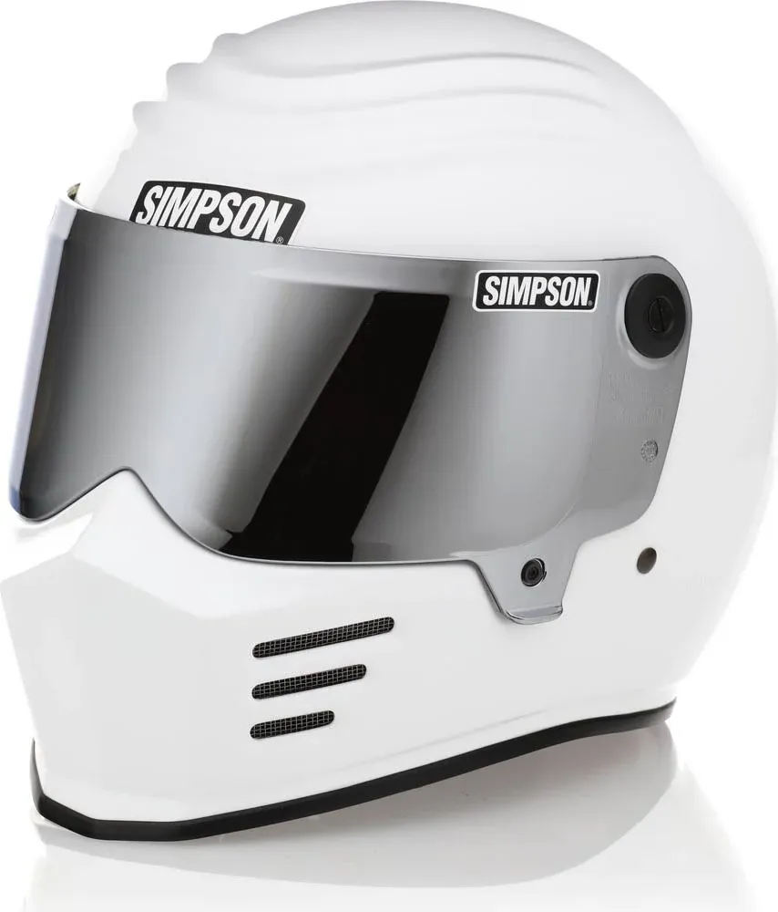 Simpson Racing Outlaw Bandit Motorcycle Helmet Gloss White - Large - DOT/SNELL