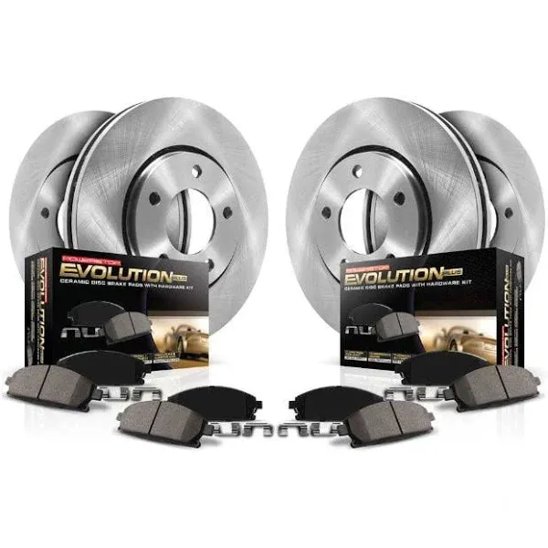 POWERSTOP KOE1047 Autospecialty Front and Rear Replacement Brake Kit-OE Brake Rotors & Ceramic Brake Pads For Honda Accord 2003-2007 [Model Specific]