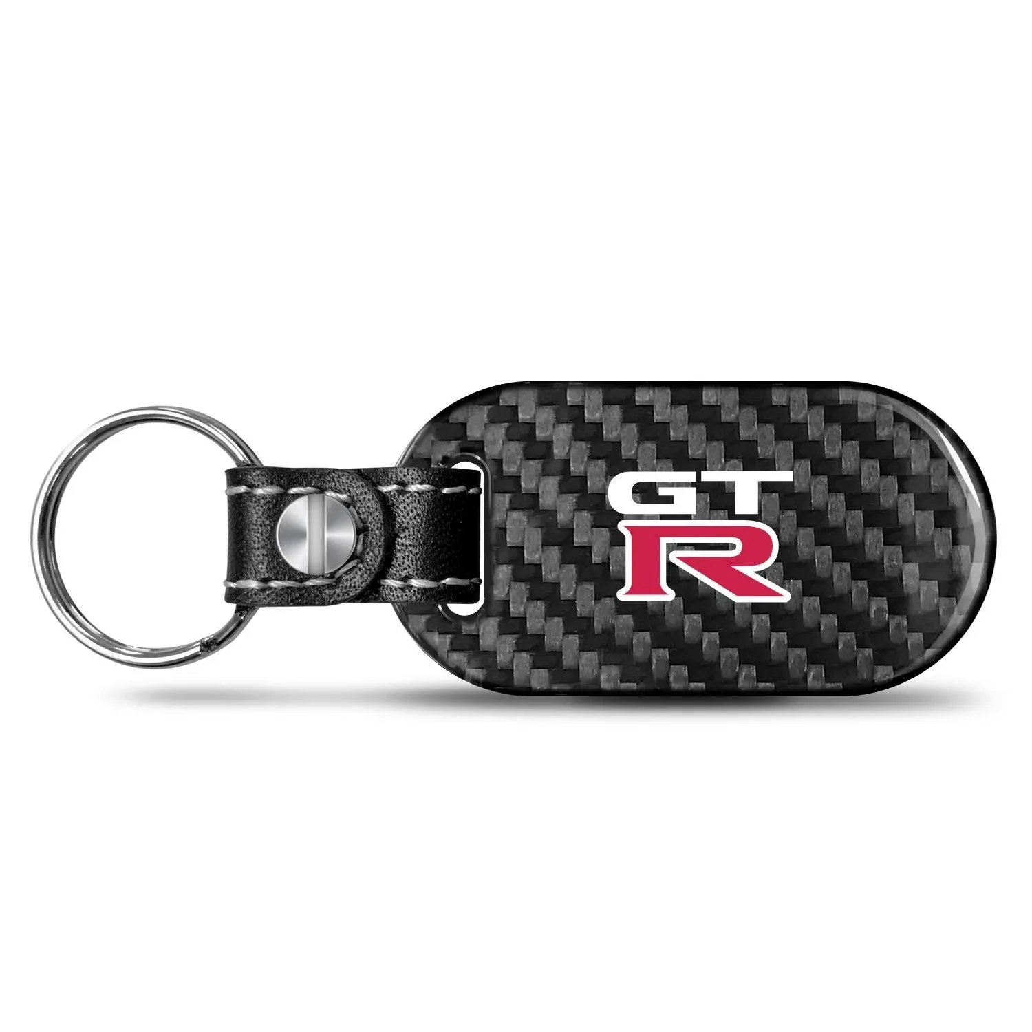 Ipick Image Made for Nissan GT-R 100% Real Black Carbon Fiber Tag Style Key Chain