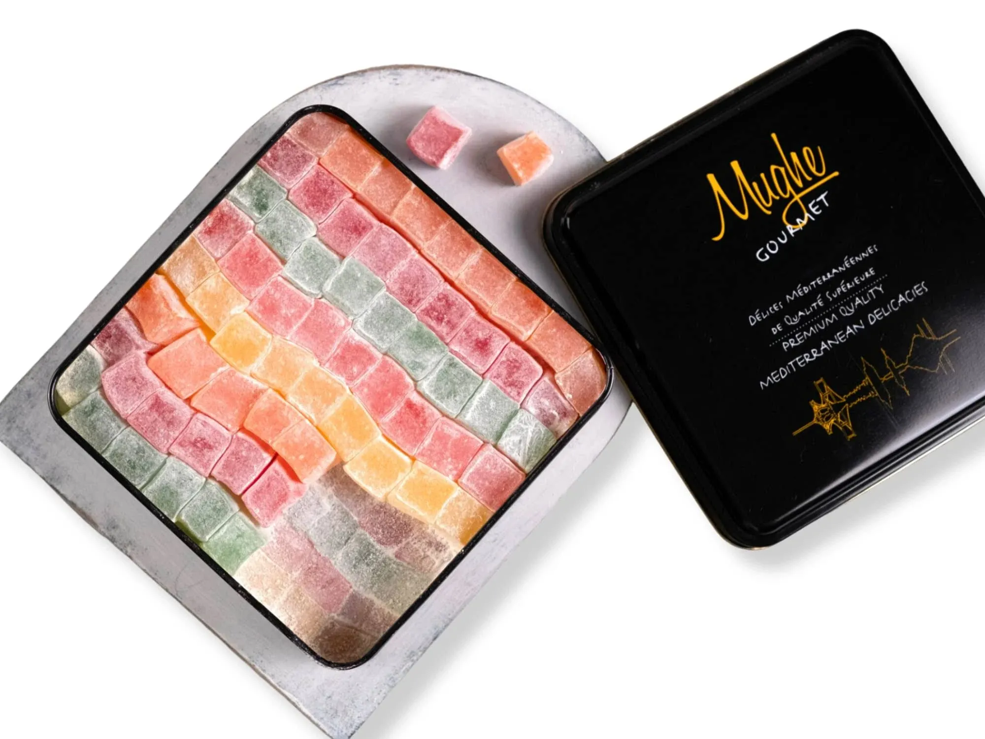 Mughe Gourmet Turkish Delight Candy Tin Box