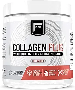 Flow Supplements Collagen Peptides Protein Powder Collagen Supplements with Hyaluronic Acid + Biotin Hydrolyzed Collagen Peptides Multi Collagen