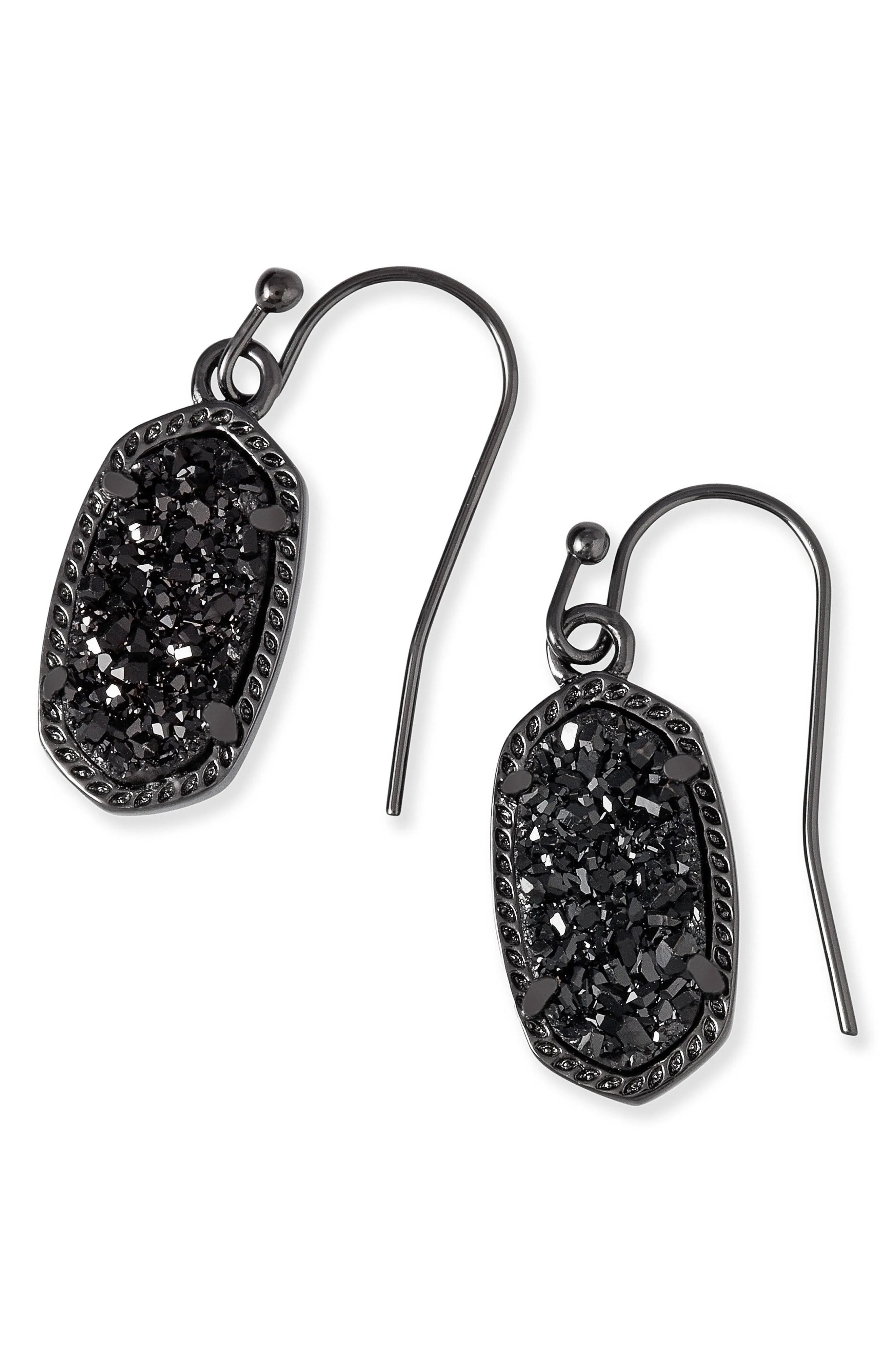 Kendra SCOTT- Lee Drop Earrings in Gunmetal Black Drusy