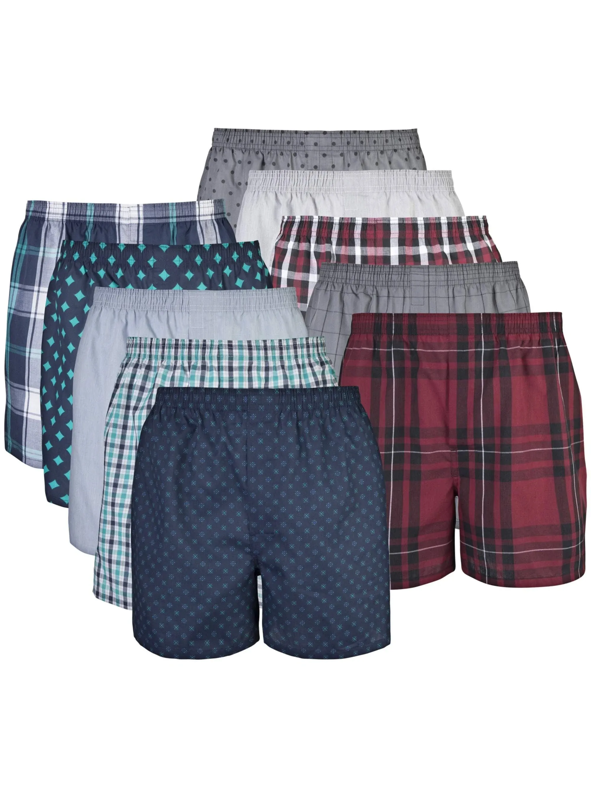 Gildan Adult Men's Woven Boxers, 10-Pack, Sizes S-2XL, 4.5" Inseam