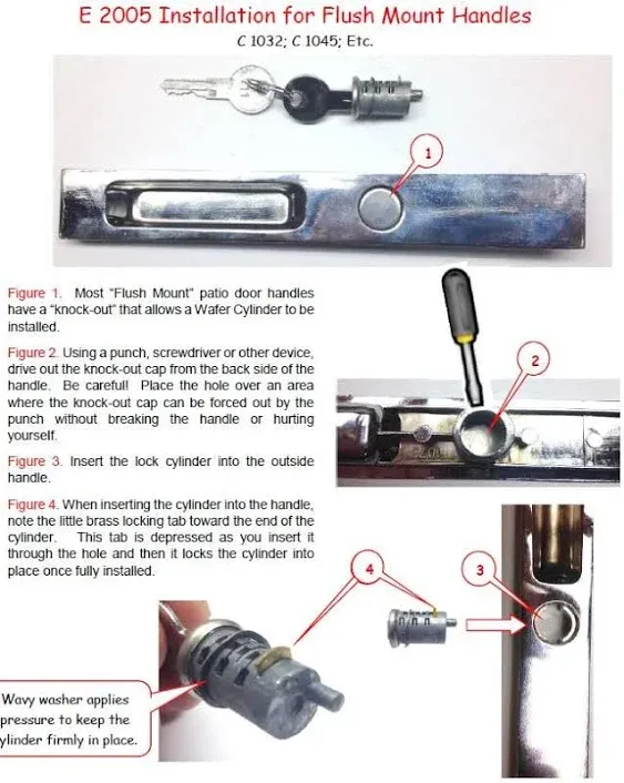 Prime-Line - E 2005 - Primeline Products Sliding Door Cylinder Lock, Wafer Type, 1&quot; Door, Diecast