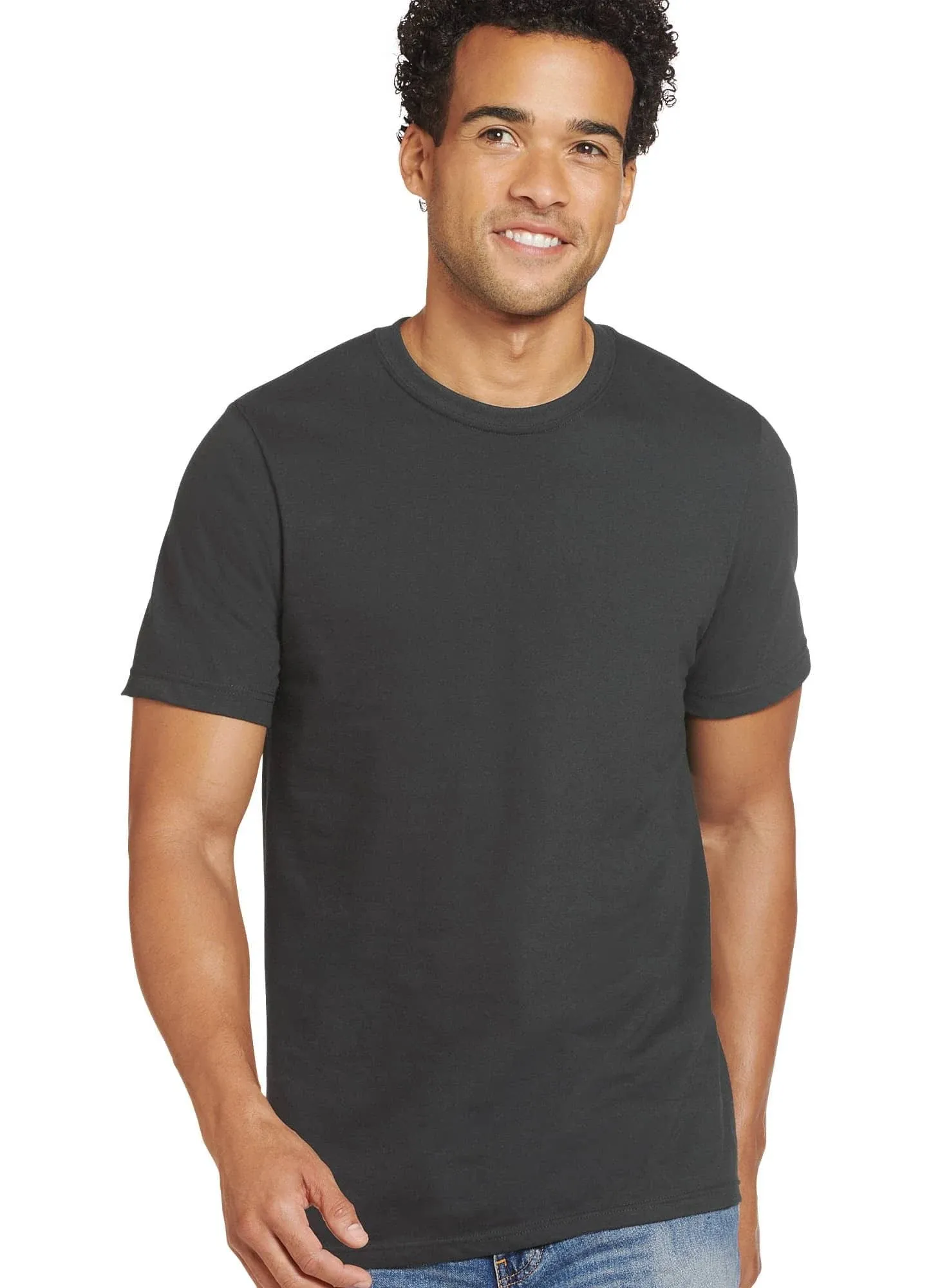 Jockey Men's Tall Man Made in America 100% Cotton Crew Neck T-S 4XLT Black