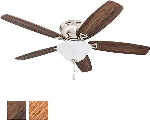 Honeywell Glen Alden 52" Brushed Nickel Low Profile Hugger Ceiling Fan