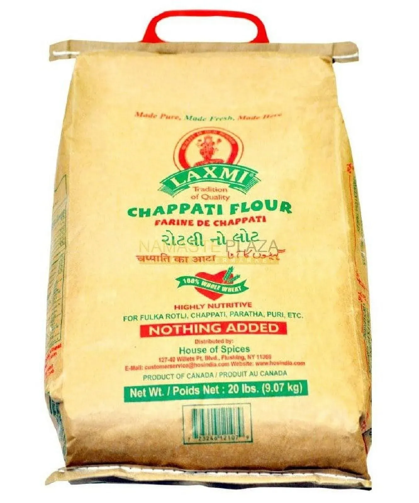 Laxmi Brand All-Natural Chappati Flour, 20lb