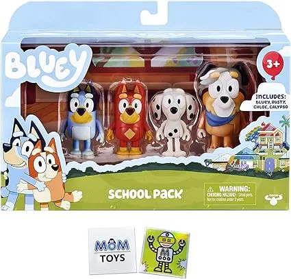 MOTIONRUSH Bluey School Friends 4 Pack with 2 My Outlet Mall Stickers