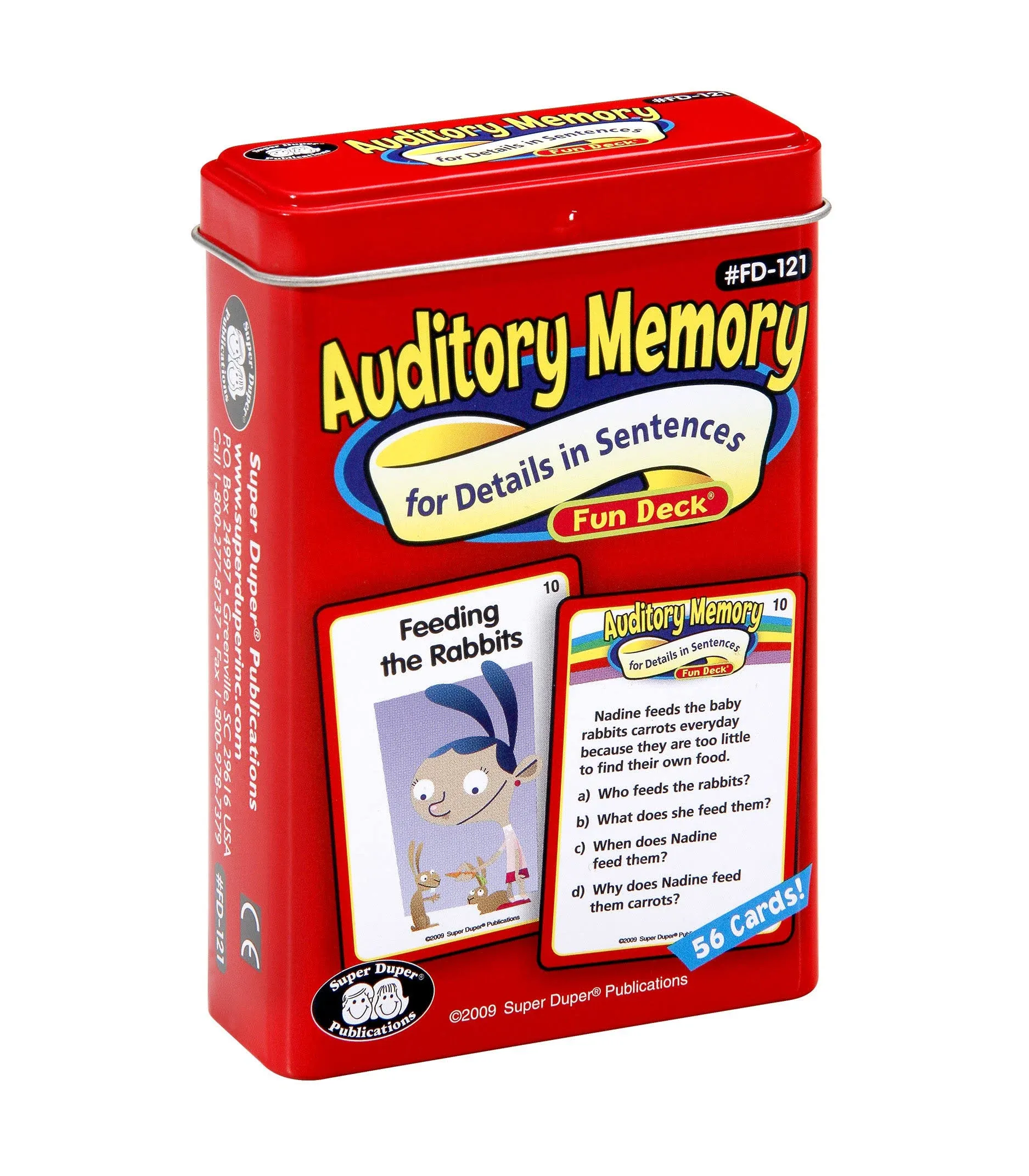 Super Duper Auditory Memory for Details in Sentences Fun Deck