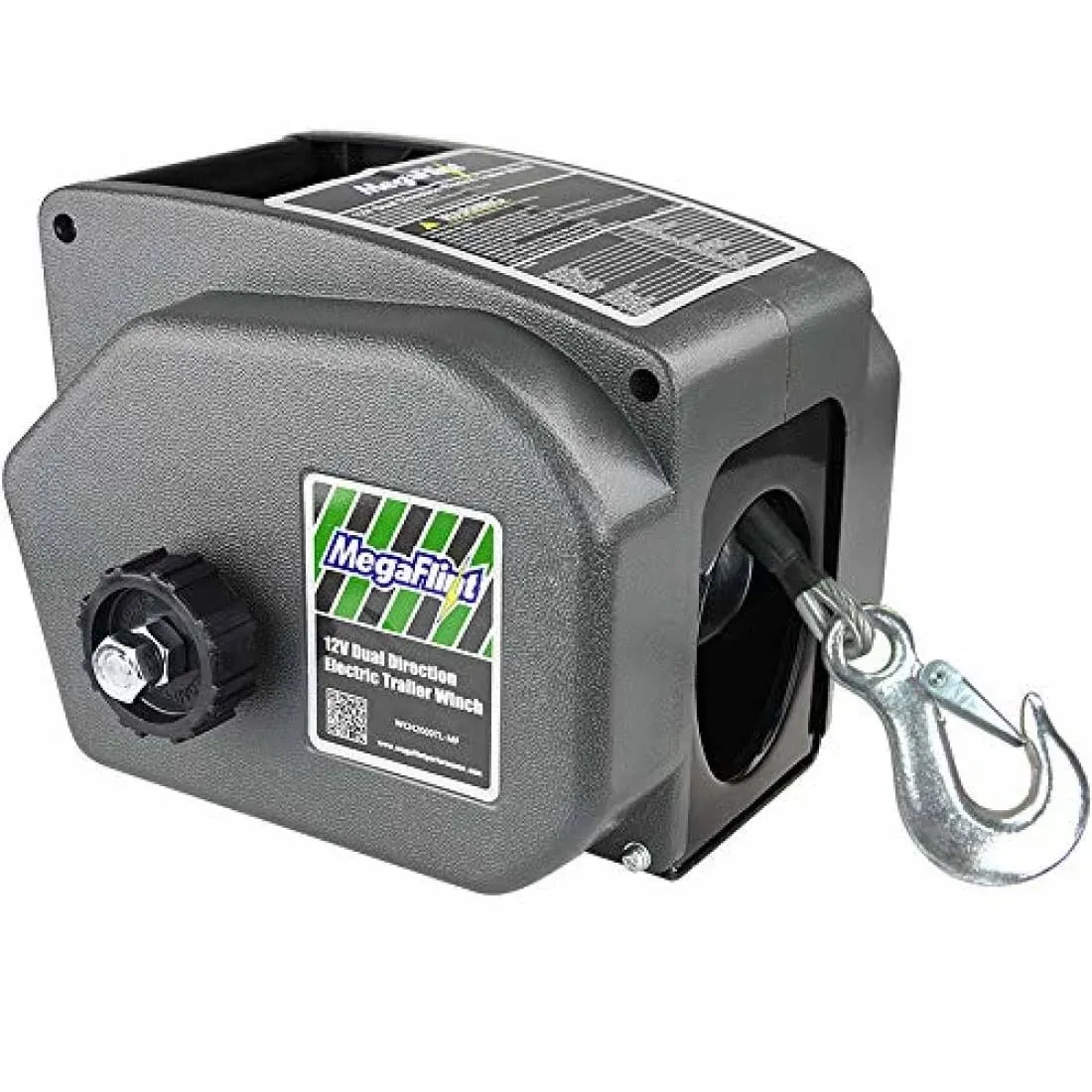 Megaflint Trailer Winch,Reversible Electric Winch, for Boats Up to 6000 lbs.12V ...