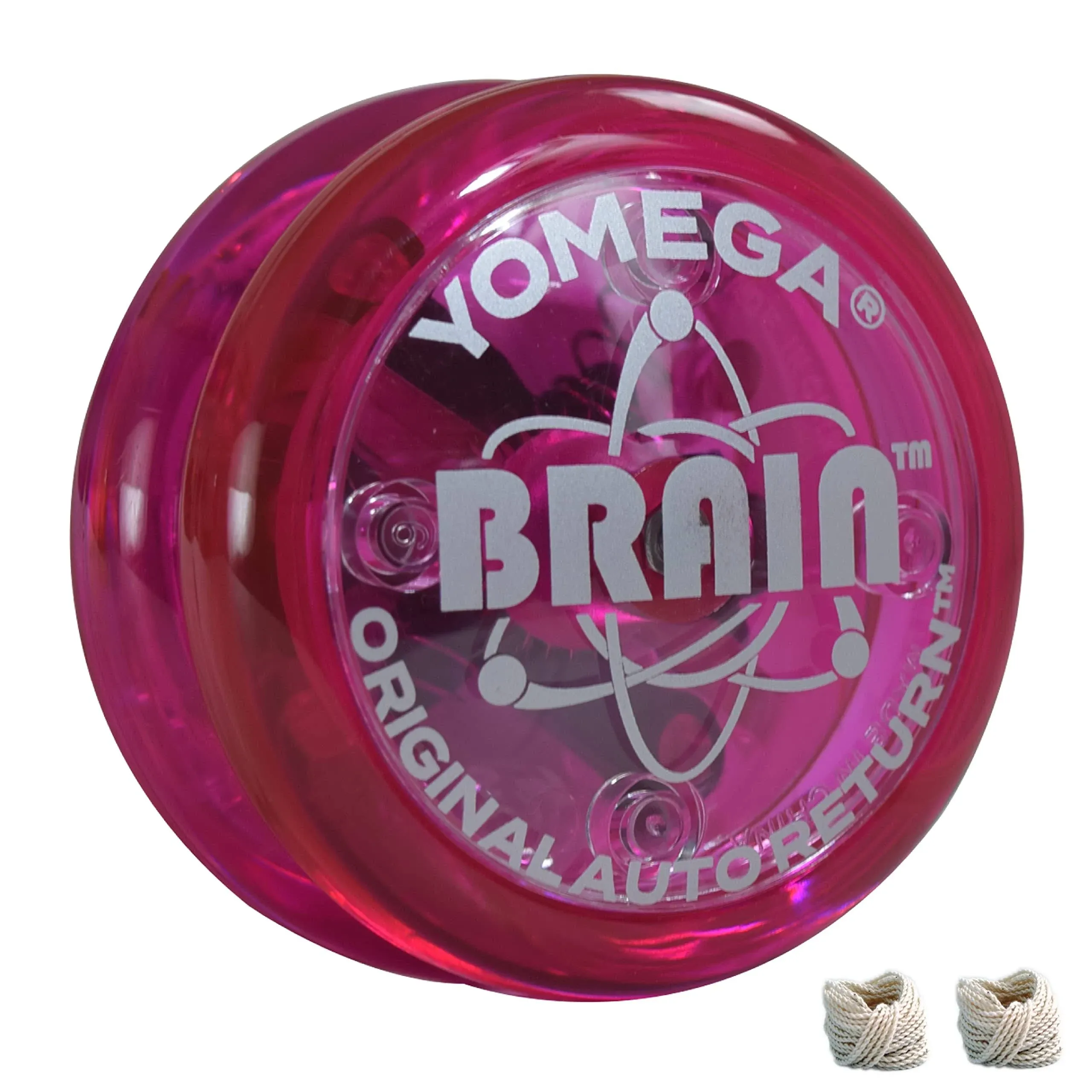 Yomega The Original Brain - Professional Yoyo for Kids and Beginners Responsive Auto Return Yo Yo Best for String Tricks + Extra 2 Strings & 3 Month Warranty (Pink)