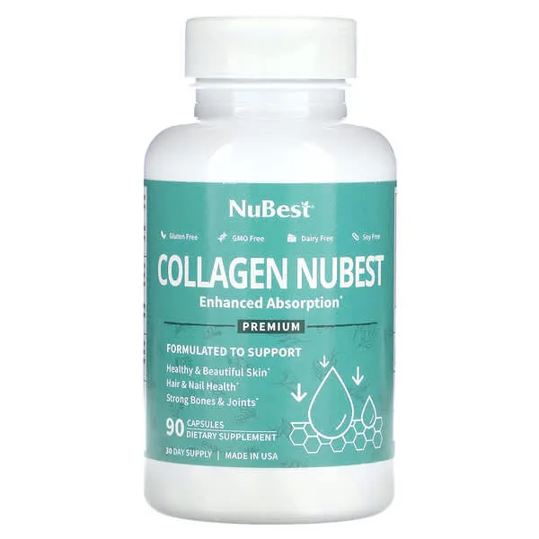 Collagen NuBest - Skin Beauty Formula - Promotes Healthy Skin, Hair & Nails - 90 Capsules (Pack of 1)