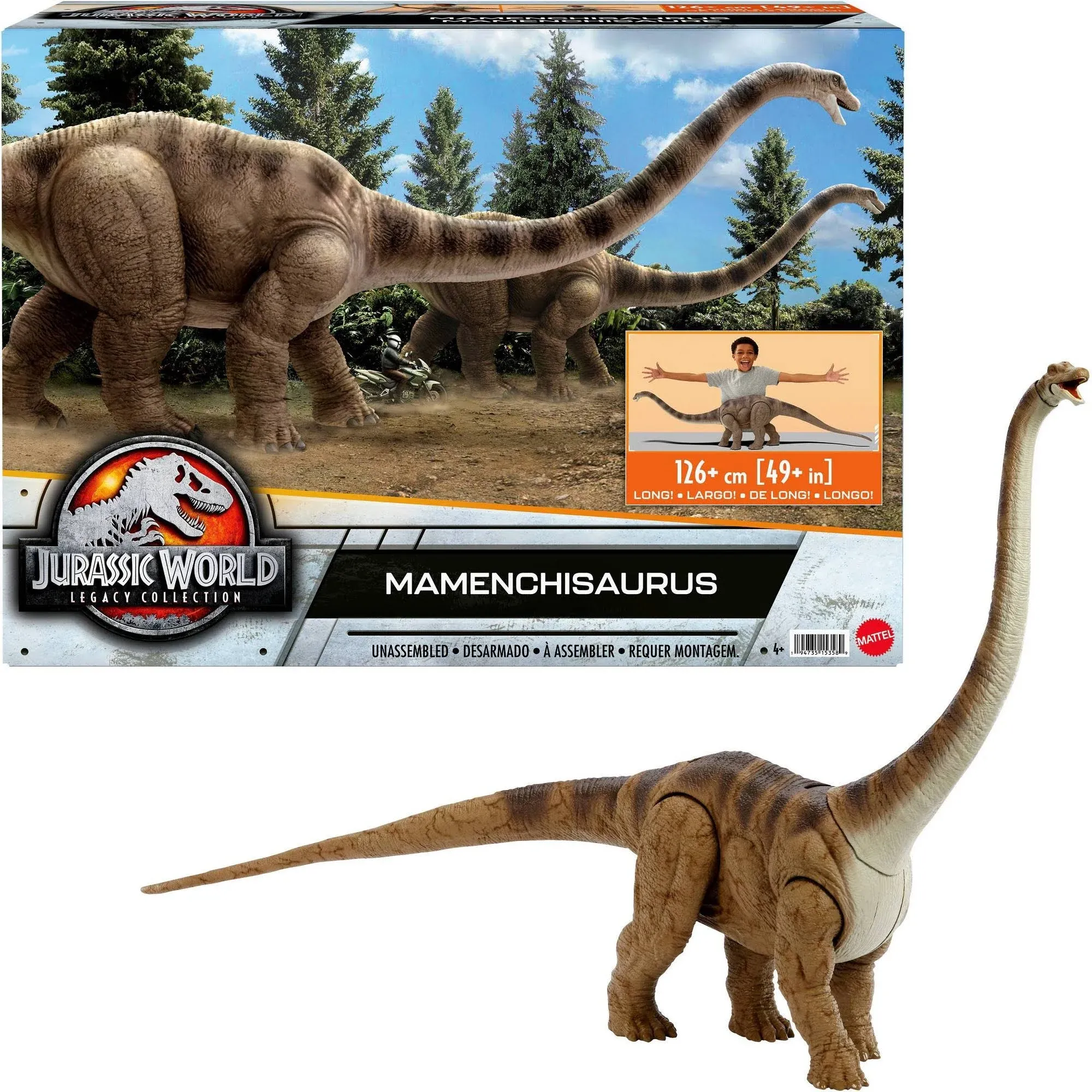 Jurassic World Legacy Mamenchisaurus 49&#034; Long Dinosaur Figure Mattel Box Damage