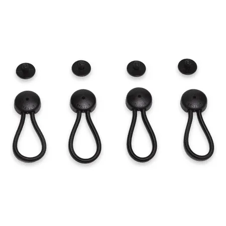 Stayput 8 Black Shock Cord & Fastener for Canvas Covers 4 Pack - Cord Length is 8 End to End