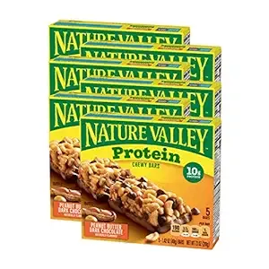 Nature Valley Chewy Granola Bar, Protein, Peanut Butter Dark Chocolate, 5 Bars-1.42 Ounce each, 7.1 Ounce (Pack of 6)