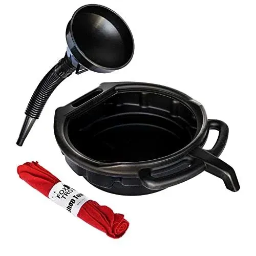 Fox Trot Oil Change Kit - Includes 8-Quart Oil Pan, Longneck Oil Funnel with ...