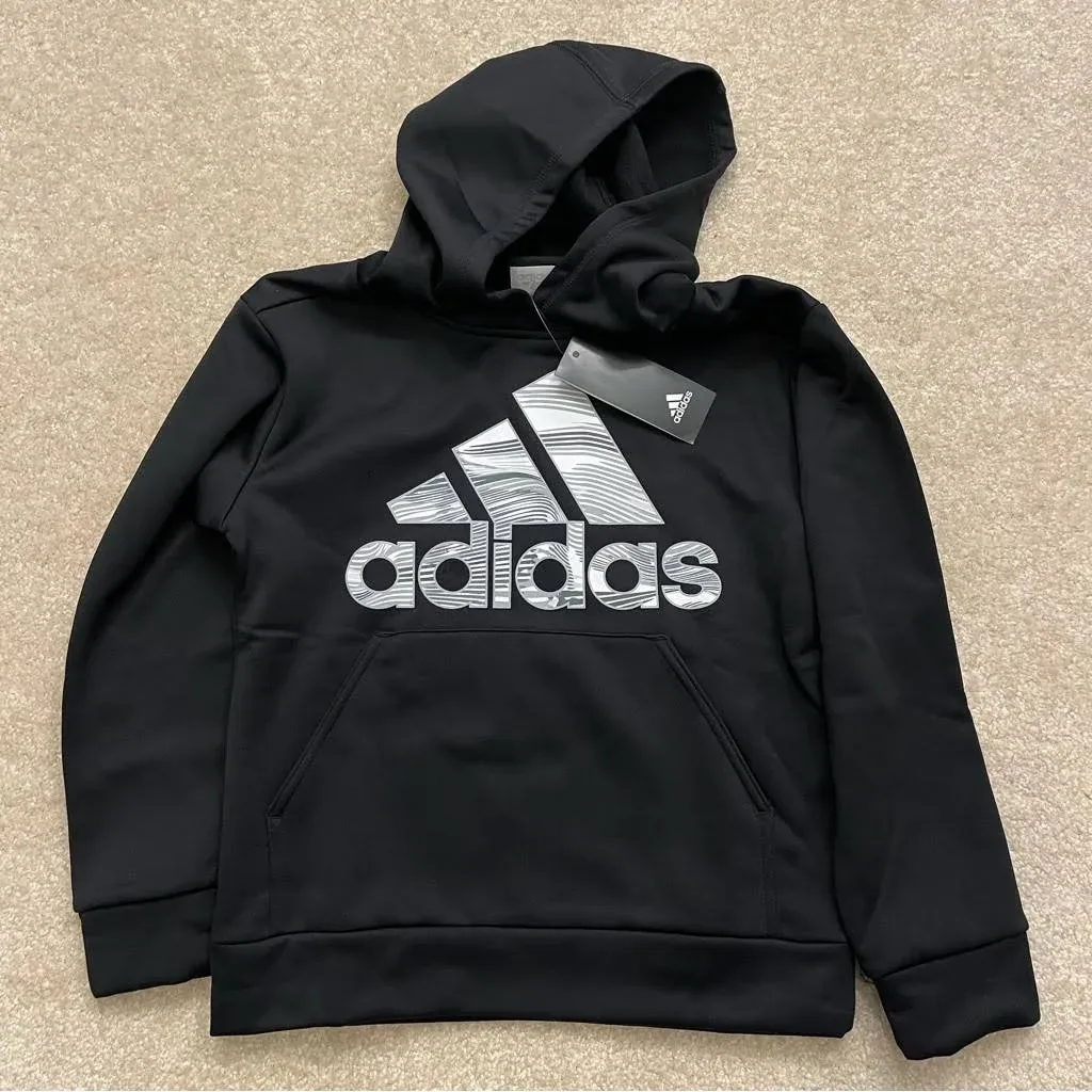 Adidas Big Boys Long Sleeve Essential Pullover Hoodie In Better Scarlet