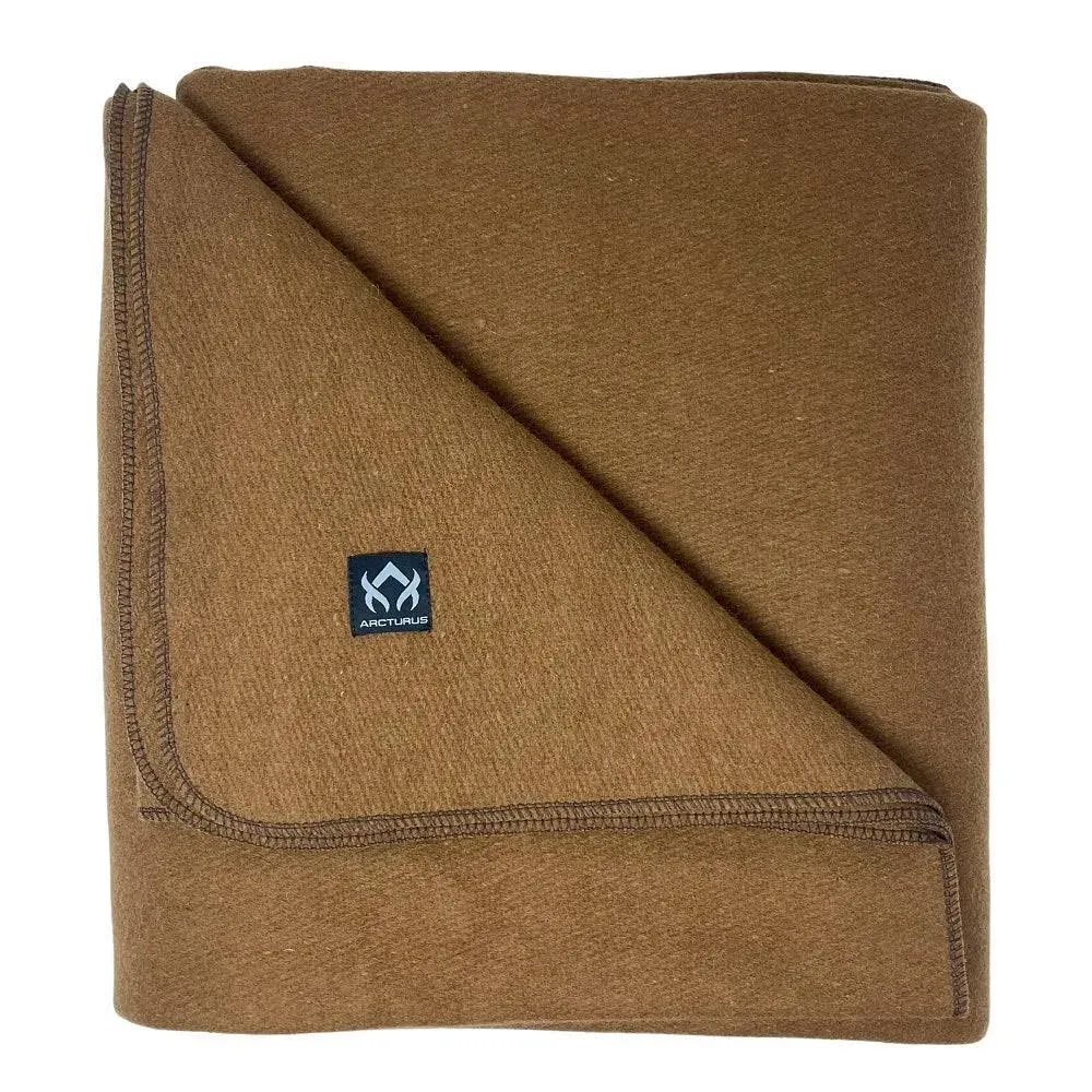 Arcturus Military Wool Blanket - Camel | 4.5 lbs (64" x 88")