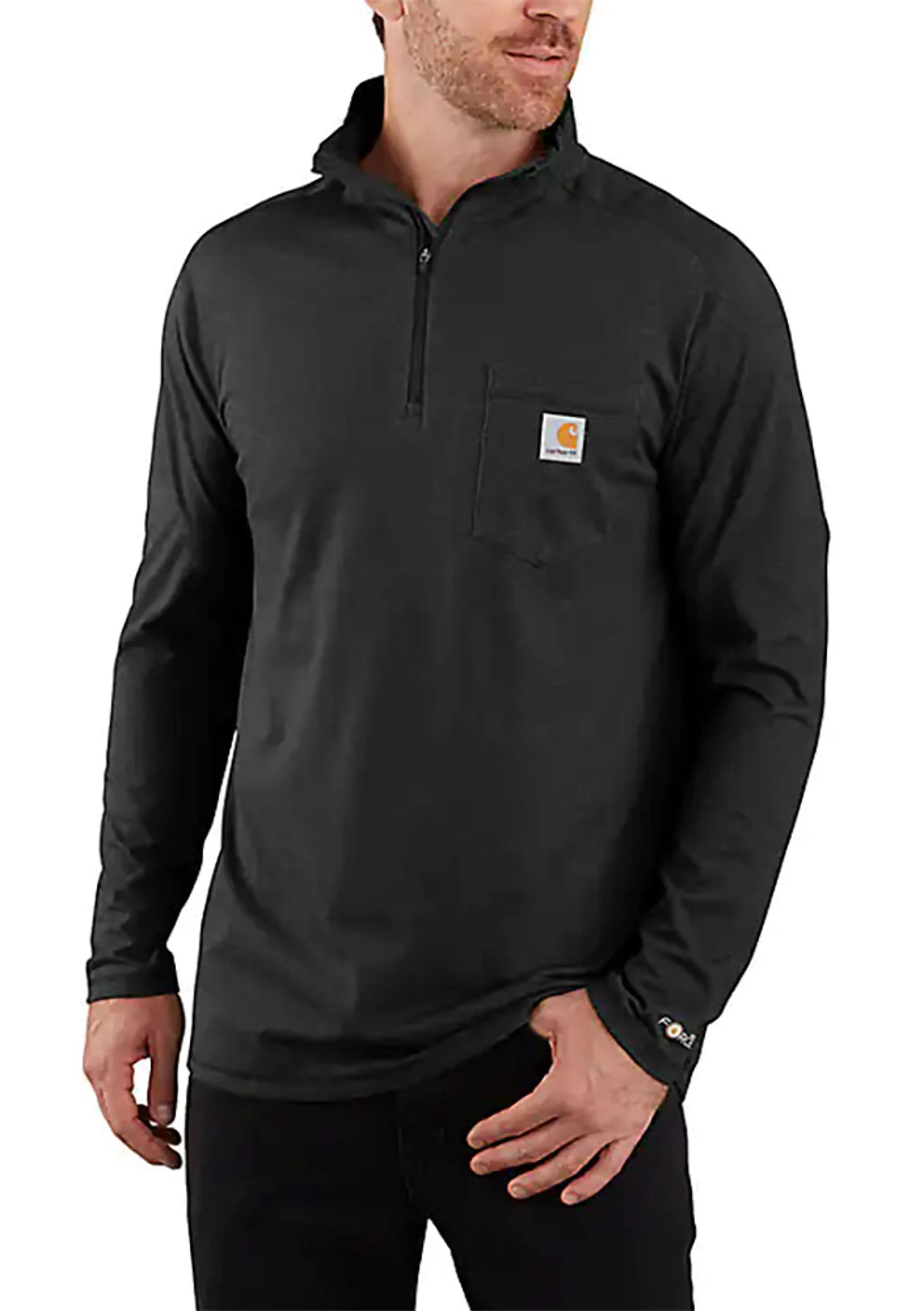 Carhartt Men's Force Relaxed Fit Midweight Long-Sleeve Quarter-Zip Mock-Neck T