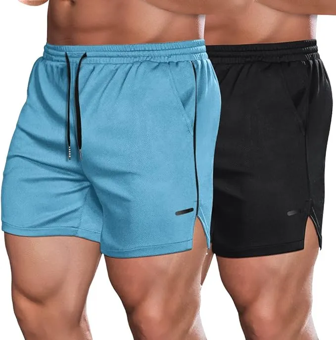 COOFANDY Men's 2 Pack Gym Workout Shorts Mesh Lightweight Athletic Shorts Training Running Sports Jogger with Pockets