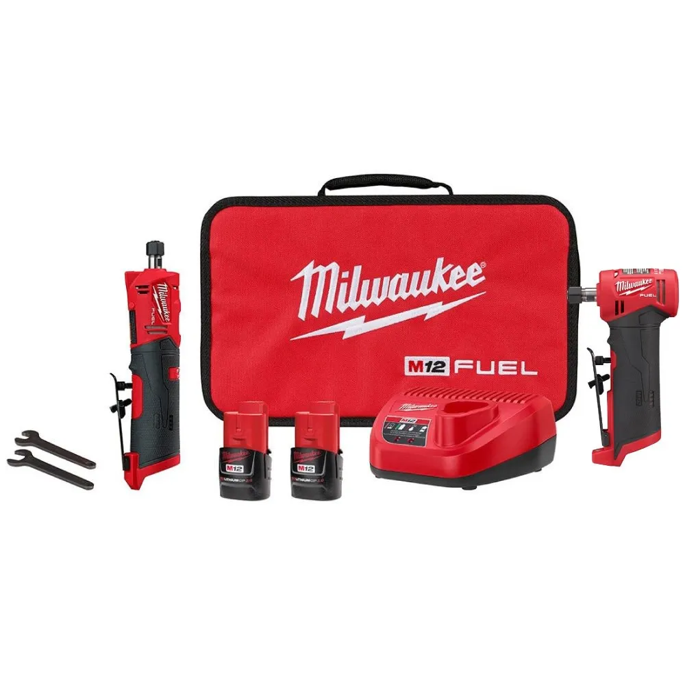 Milwaukee 2486-20-48-11-2425 M12 Fuel 12V Lithium-Ion Brushless Cordless 1/4 in. Straight Die Grinder W/CP High Output 2.5 Ah Battery Pack