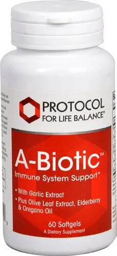 Protocol For Life Balance
           A-Biotic™ Immune System Support -- 60 Softgels
        
        
        
        
        
          
          SKU #: 707359118119
          
            Shipping Weight:
              0.17 lb
            
          
          
            Servings:
              60