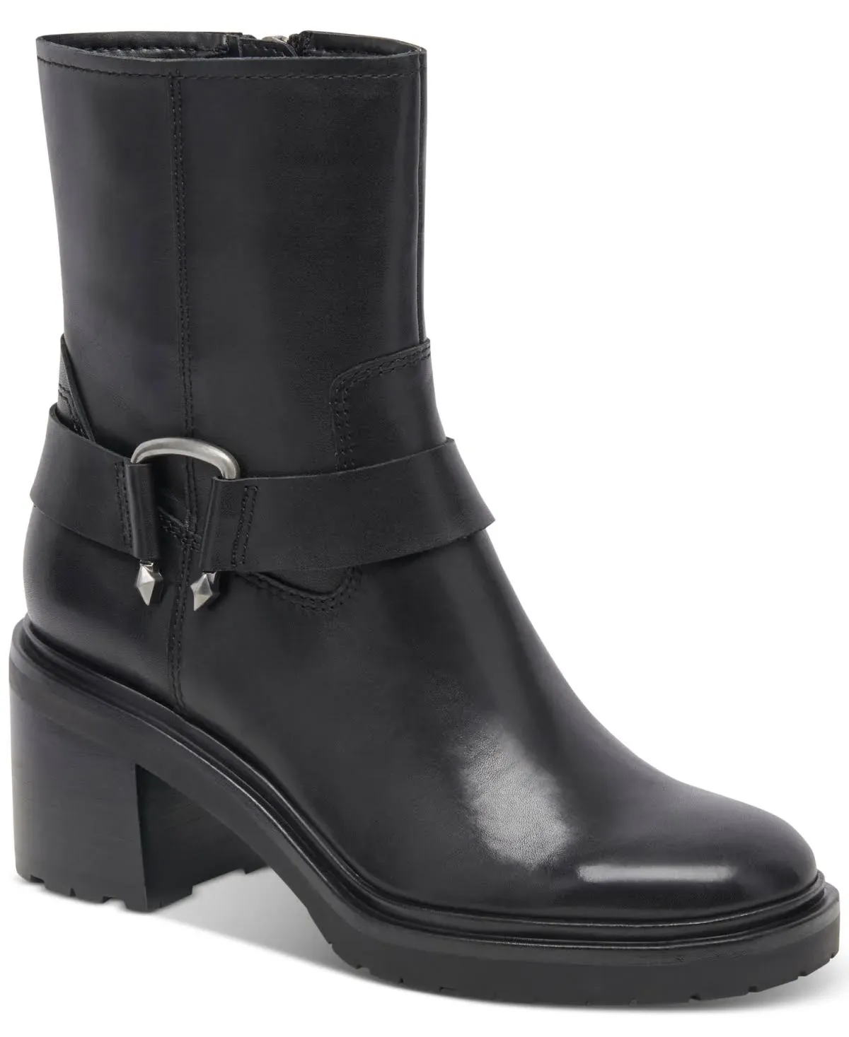 Camros Boots Black Leather | Women's Black Leather Moto Boots