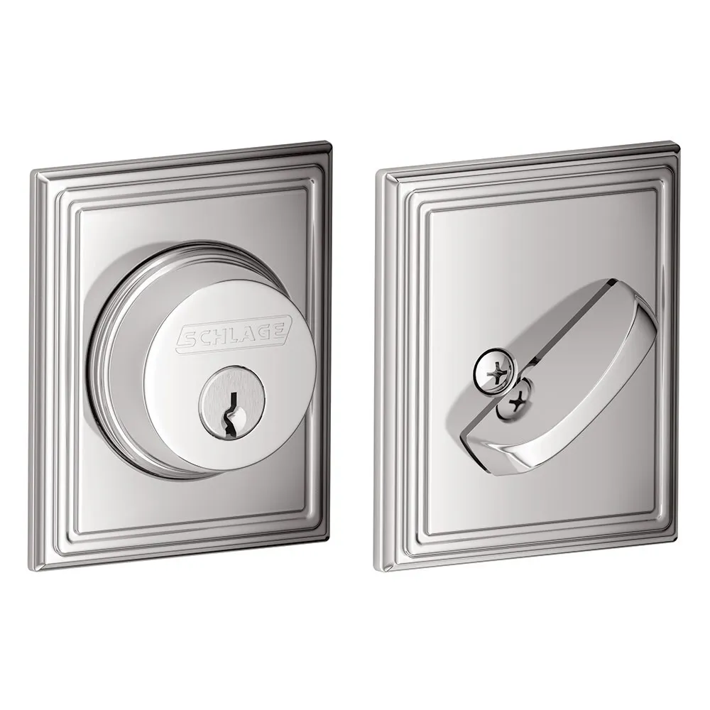 Schlage Single Cylinder Grade 1 Deadbolt with Decorative Addison Rose